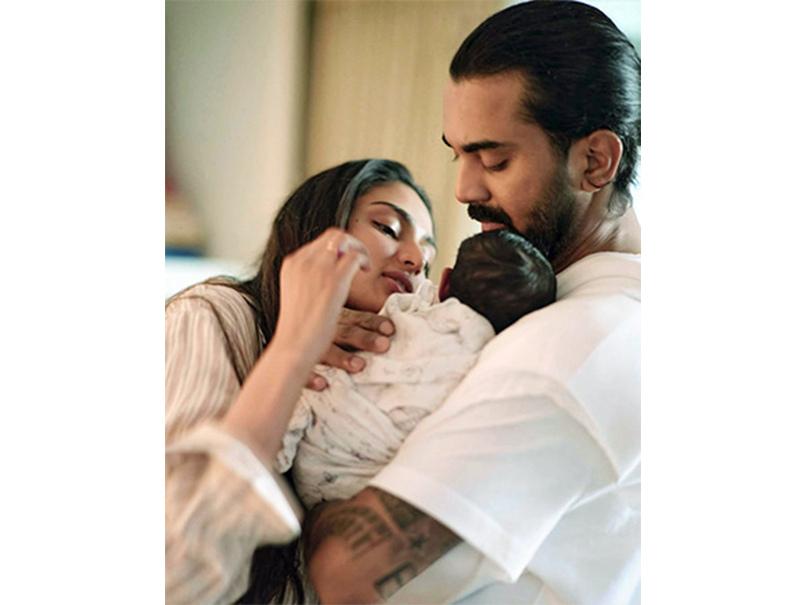 KL Rahul with his wife Athiya Shetty and daughter (File Photo/ANI)