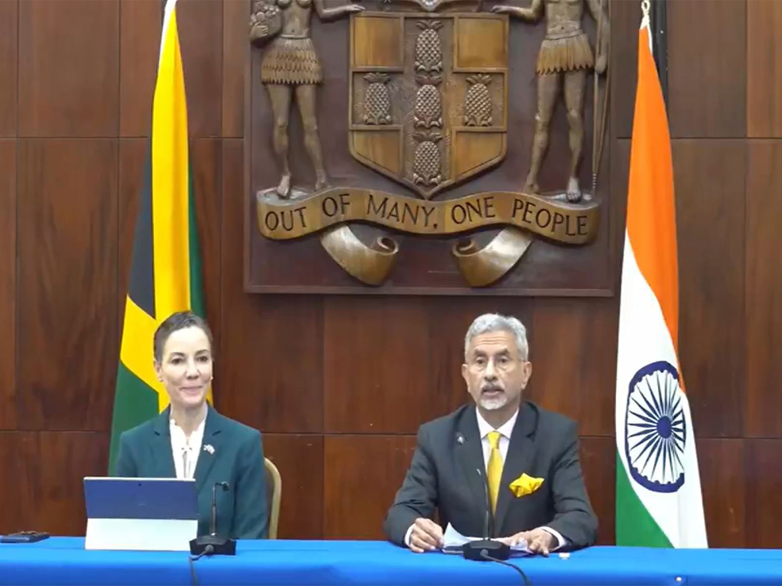 External Affairs Minister S Jaishankar with Jamaica's Foreign Minister Kamina Johnson Smith (Photo: X/@DrSJaishankar)