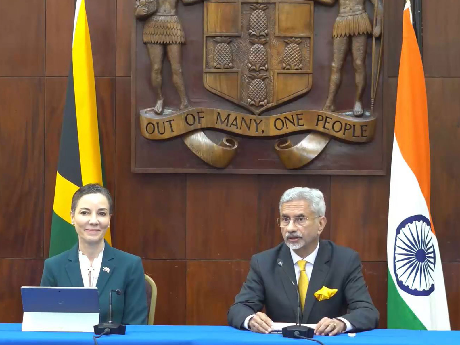 External Affairs Minister S Jaishankar with Jamaica's Foreign Minister Kamina Johnson Smith (Photo: X/@DrSJaishankar)