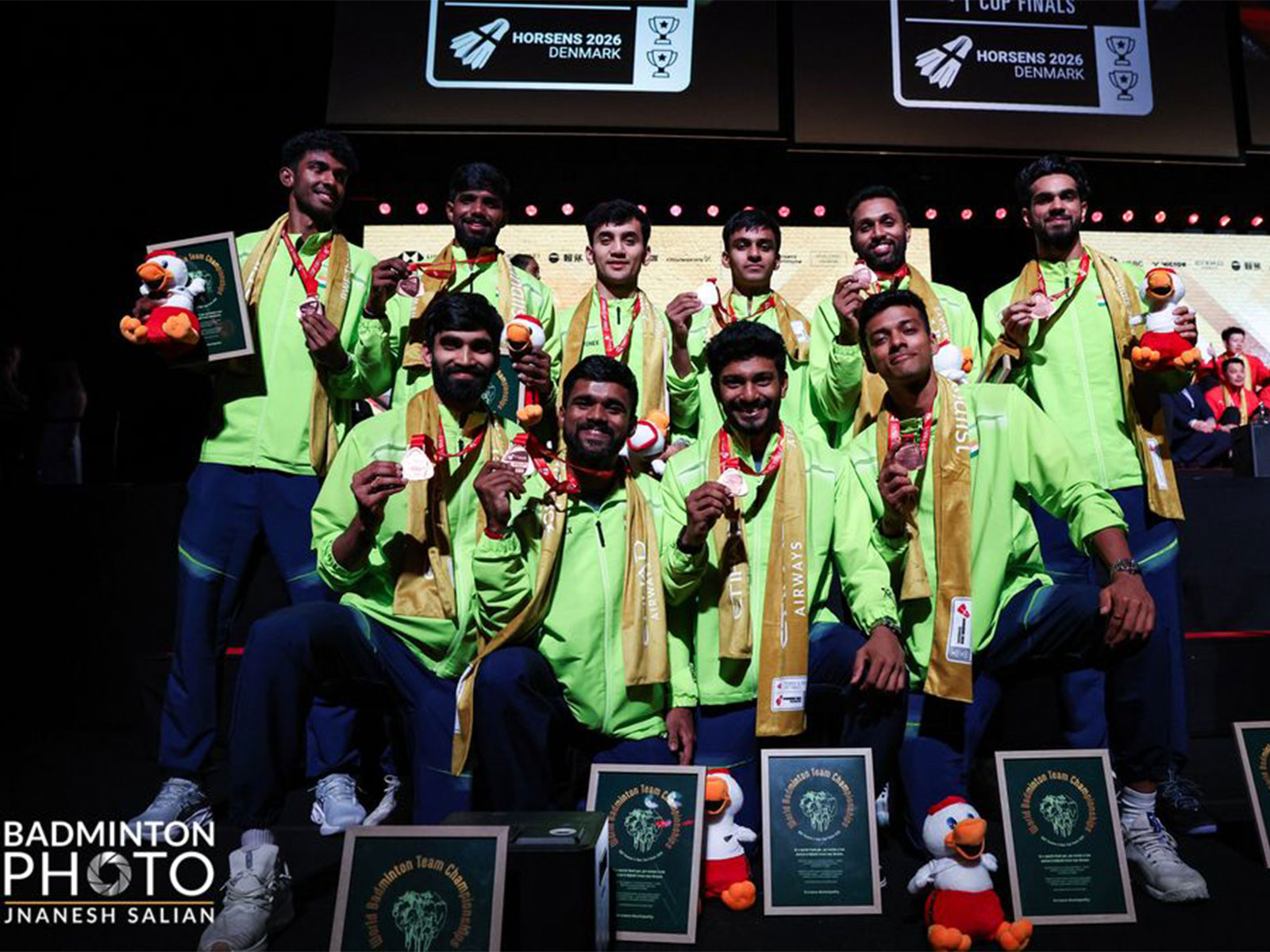 The Indian men's team won the bronze medal at the 2026 Thomas Cup. (Photo: SAI)