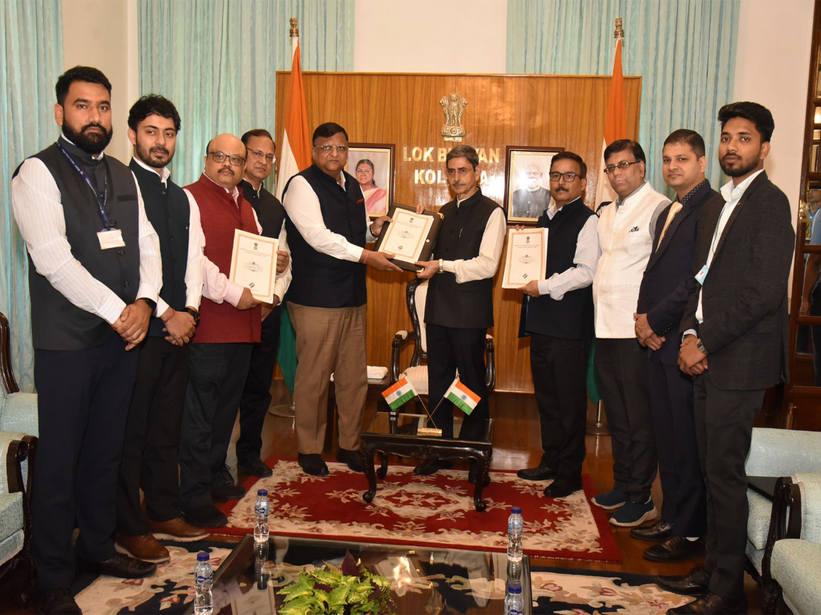 Chief Electoral Officer, West Bengal and Officers of ECI met the Governor of West Bengal at Lok Bhavan(Photo/ANI)