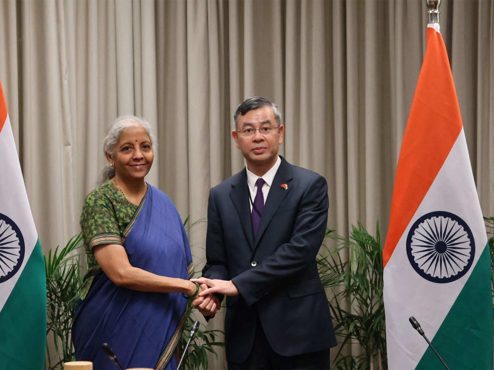 Union Finance Minister Nirmala Sitharaman with Vietnam Finance Minister Ngo Van Tuan (Photo/X@FinMinIndia)