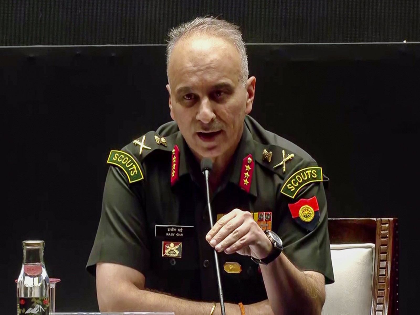 Lt Gen Rajiv Ghai addresses press conference over Operation Sindoor anniversary (Photo/ANI)