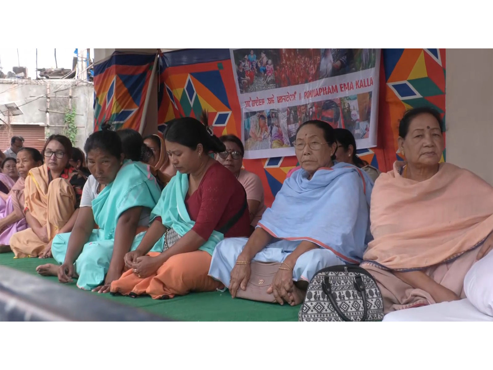 Protests at Sagolband in Imphal against the Tronglaobi incident (Photo/ANI)