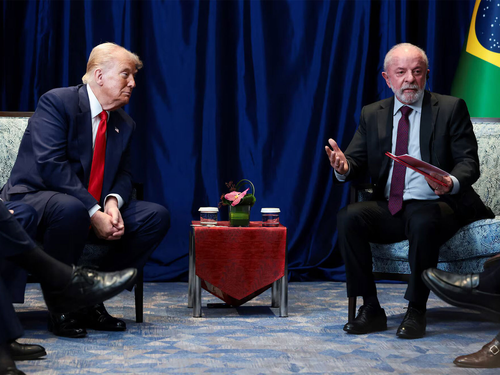 US President Donald Trump with Brazilian President Luiz Inacio Lula da Silva (right) (Photo/Reuters)