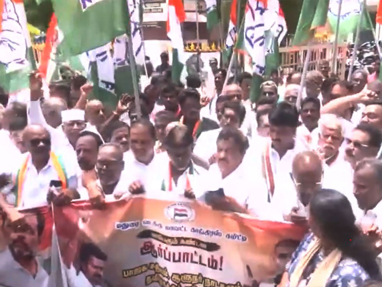 Visual from the protest in Madurai (Photo/ANI)