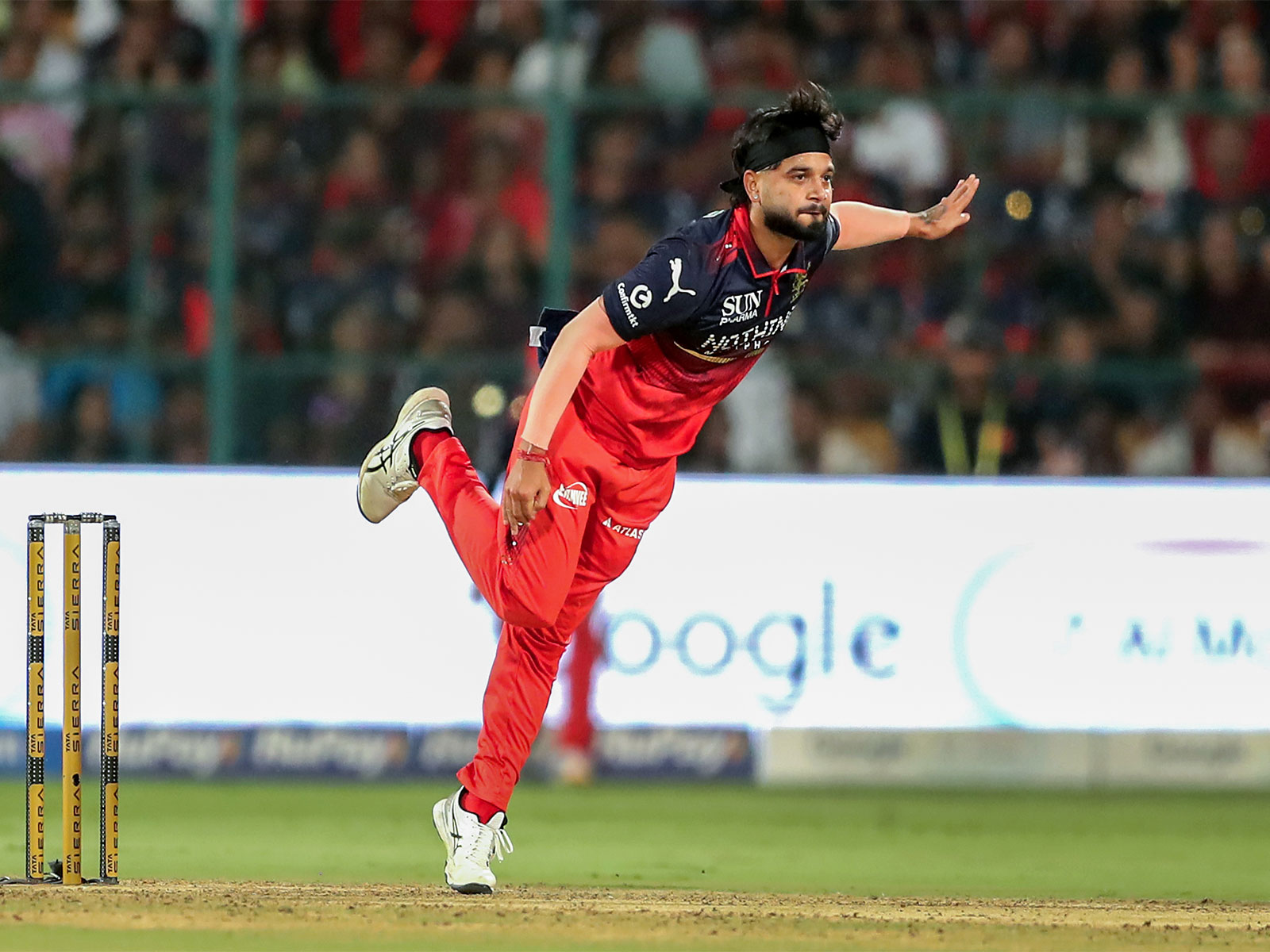 RCB's leg-spinner Suyash Sharma in action (Photo: ANI)
