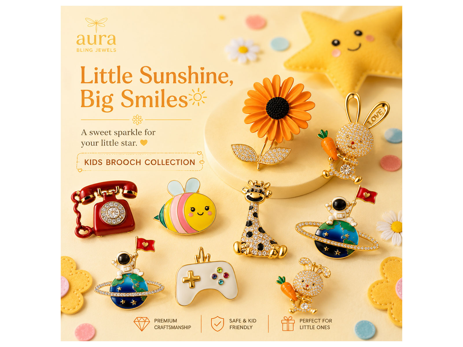 Kids Brooches Are the Next Big Trend in Children's Fashion: How Aura Bling Jewels Is Leading the Shift