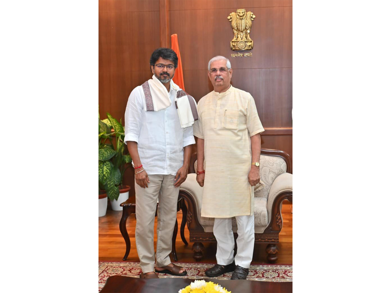 TVK Chief Vijay, Tamil Nadu Governor Rajendra Vishwanath Arlekar (Photo/Lok Bhavan)
