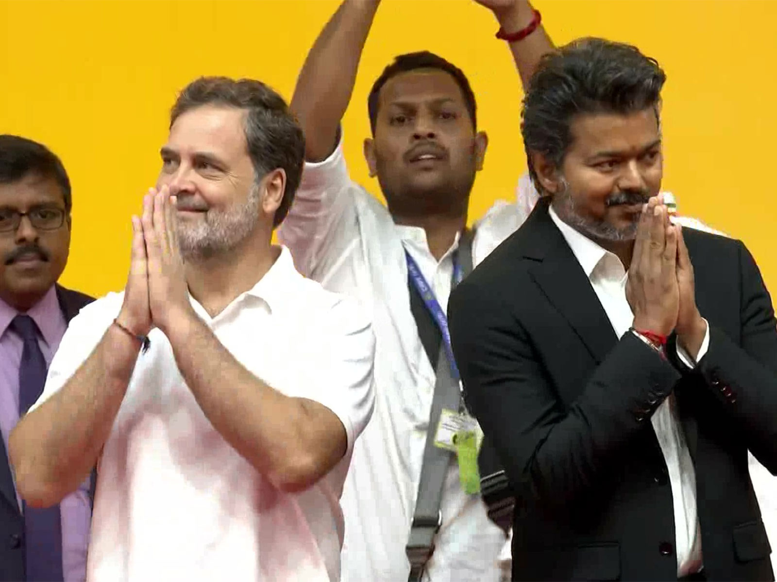 Congress MP Rahul Gandhi and TVK chief Vijay (Photo/ANI) 