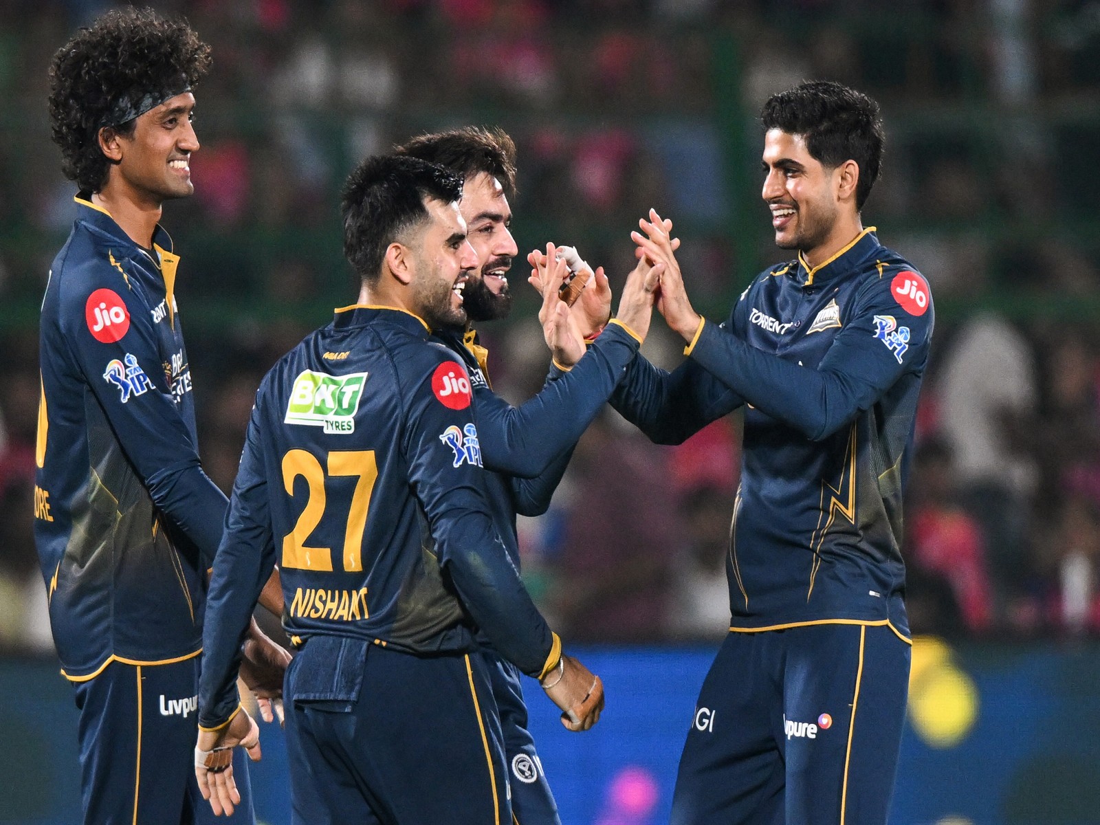 Gujarat Titans players celebrating (Photo: ANI)
