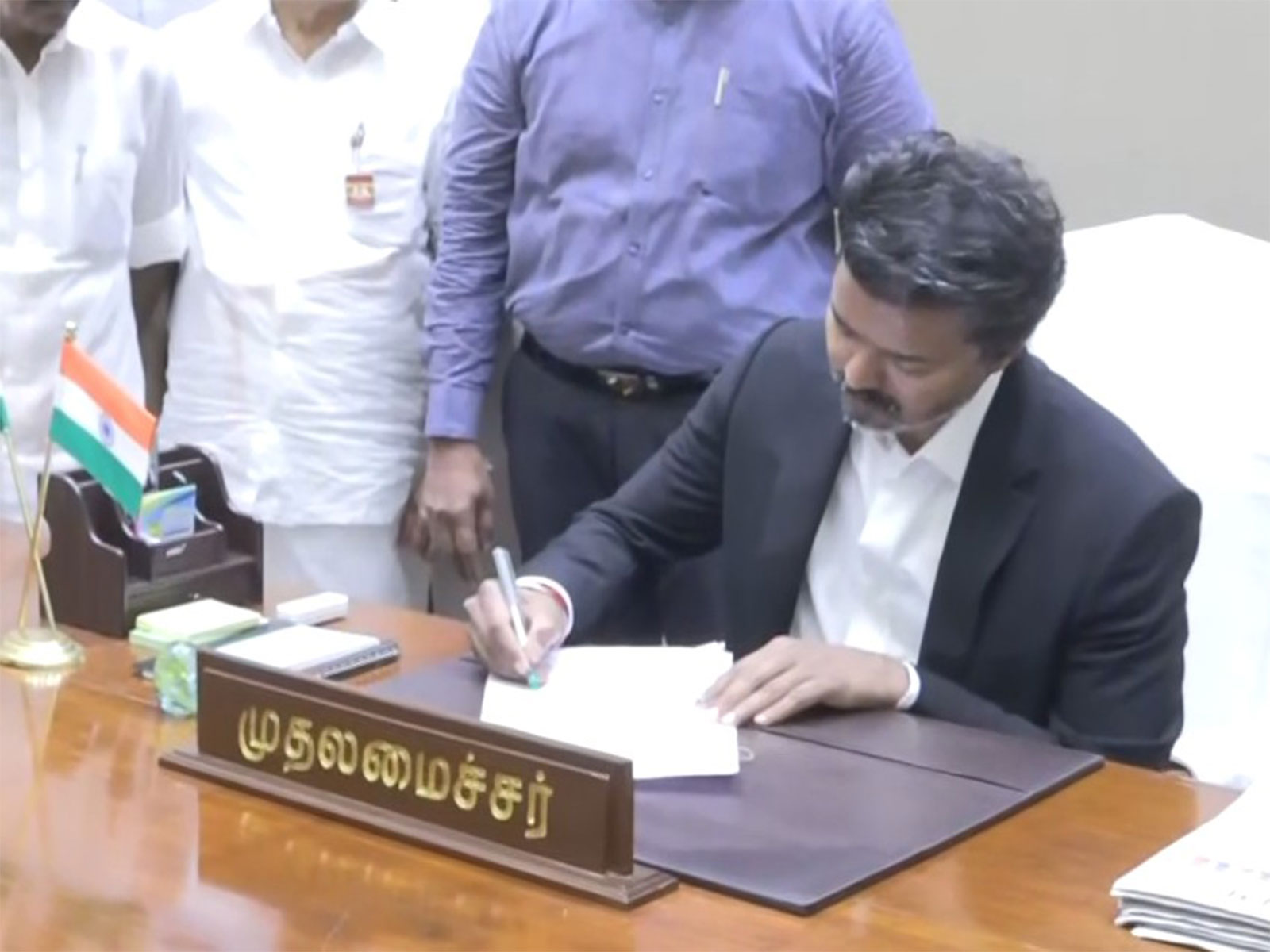 Vijay assumes charge as Tamil Nadu CM (Photo/ANI)