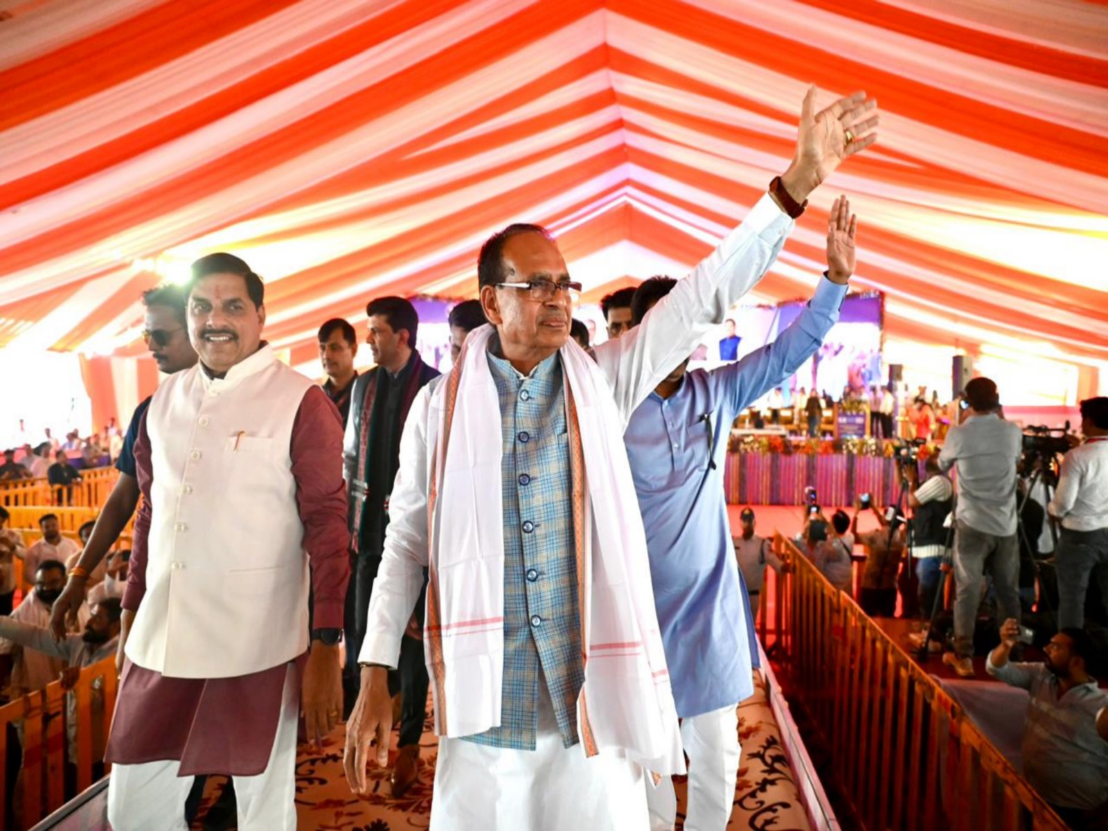 Union Agriculture and Farmers Welfare and Rural Development Minister Shivraj Singh Chouhan and Madhya Pradesh Chief Minister Mohan Yadav at the event (Photo/ANI)
