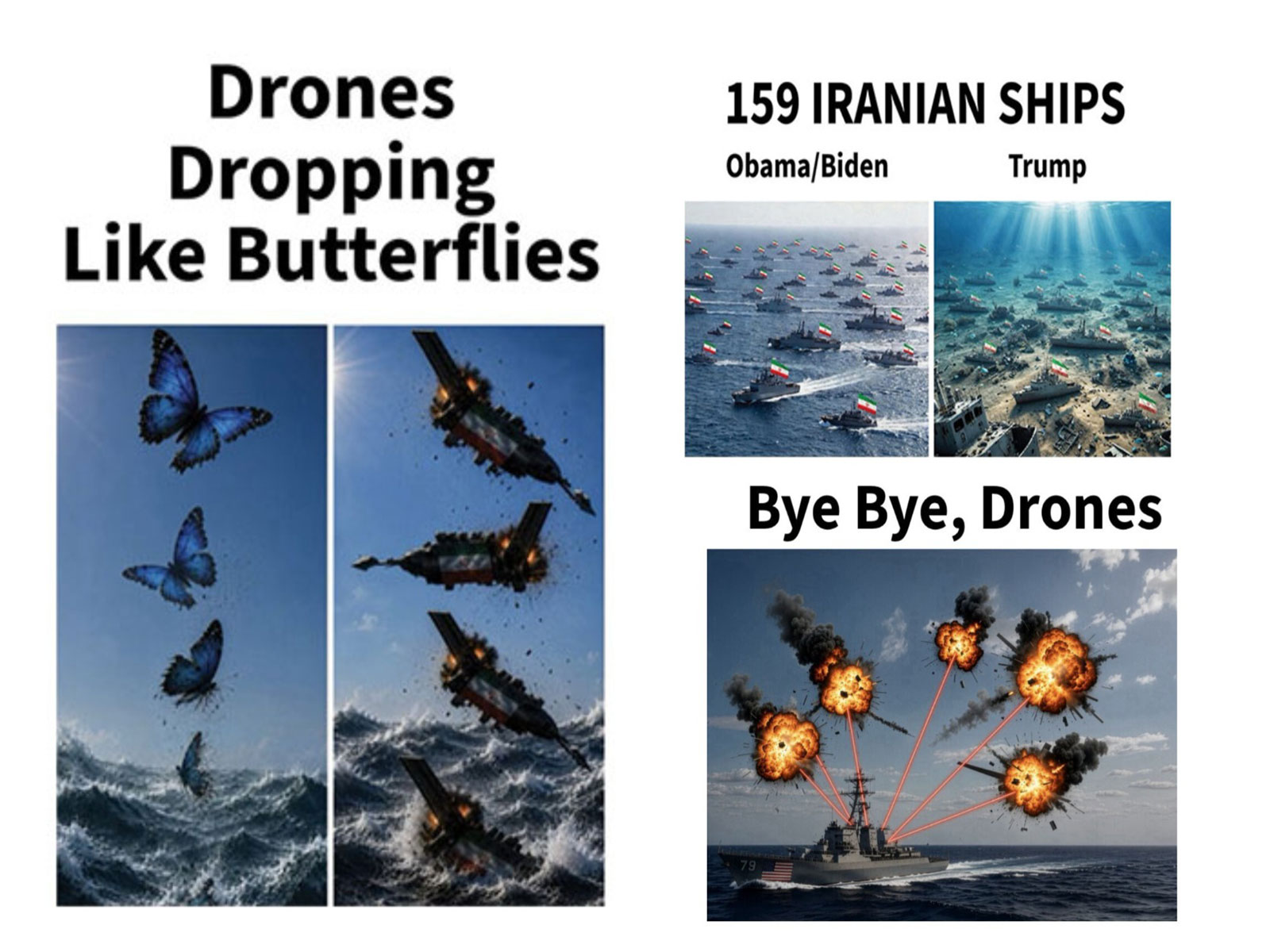 A collage of AI-generated images shared by US President Donald Trump on Truth Social. (Image Source: Truth Social)