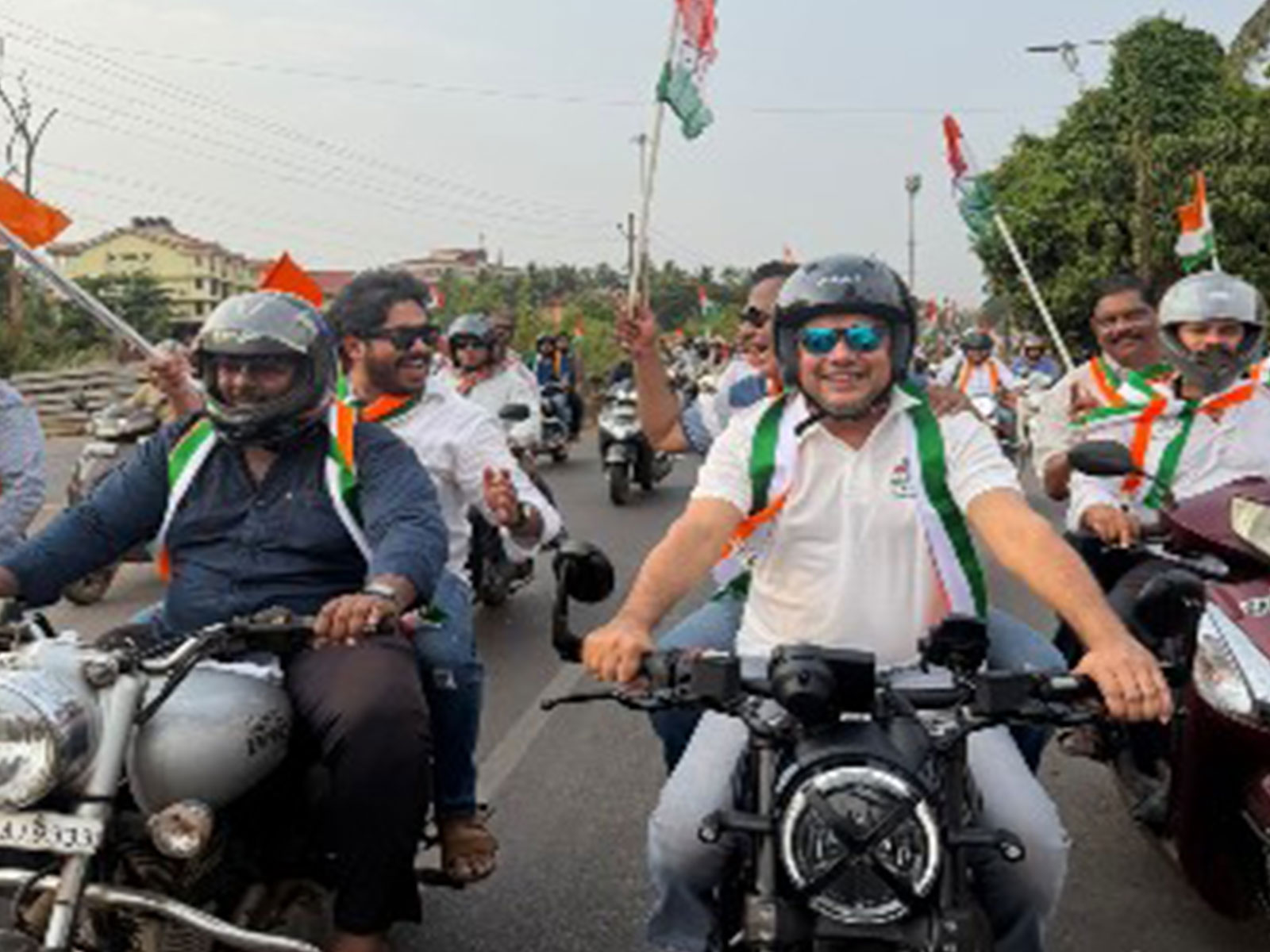 Goa Congress Committee bike rally (Photo/ANI)