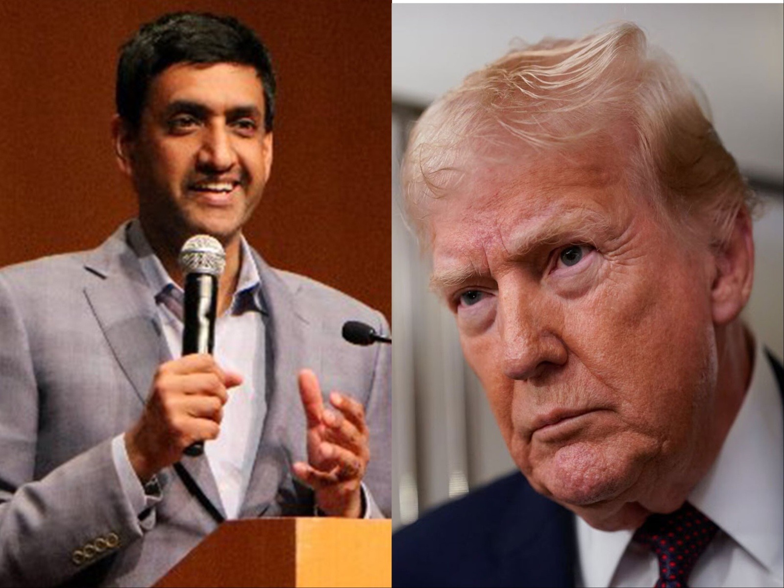 US Congressman Ro Khanna (Photo/X@RepRoKhanna) and US President Donald Trump (File Photo/ Reuters)