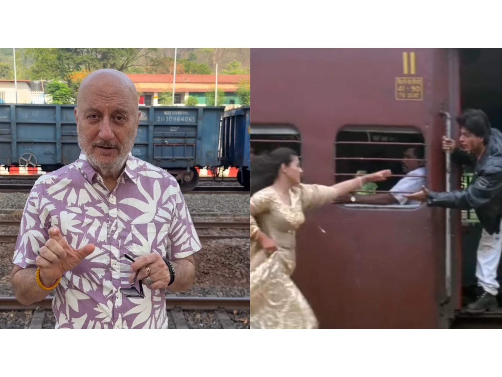 Anupam Kher, iconic scene from 'DDLJ' ft. Kajol, SRK (Photo/Instagram/@anupamkher), (Photo/yrf)