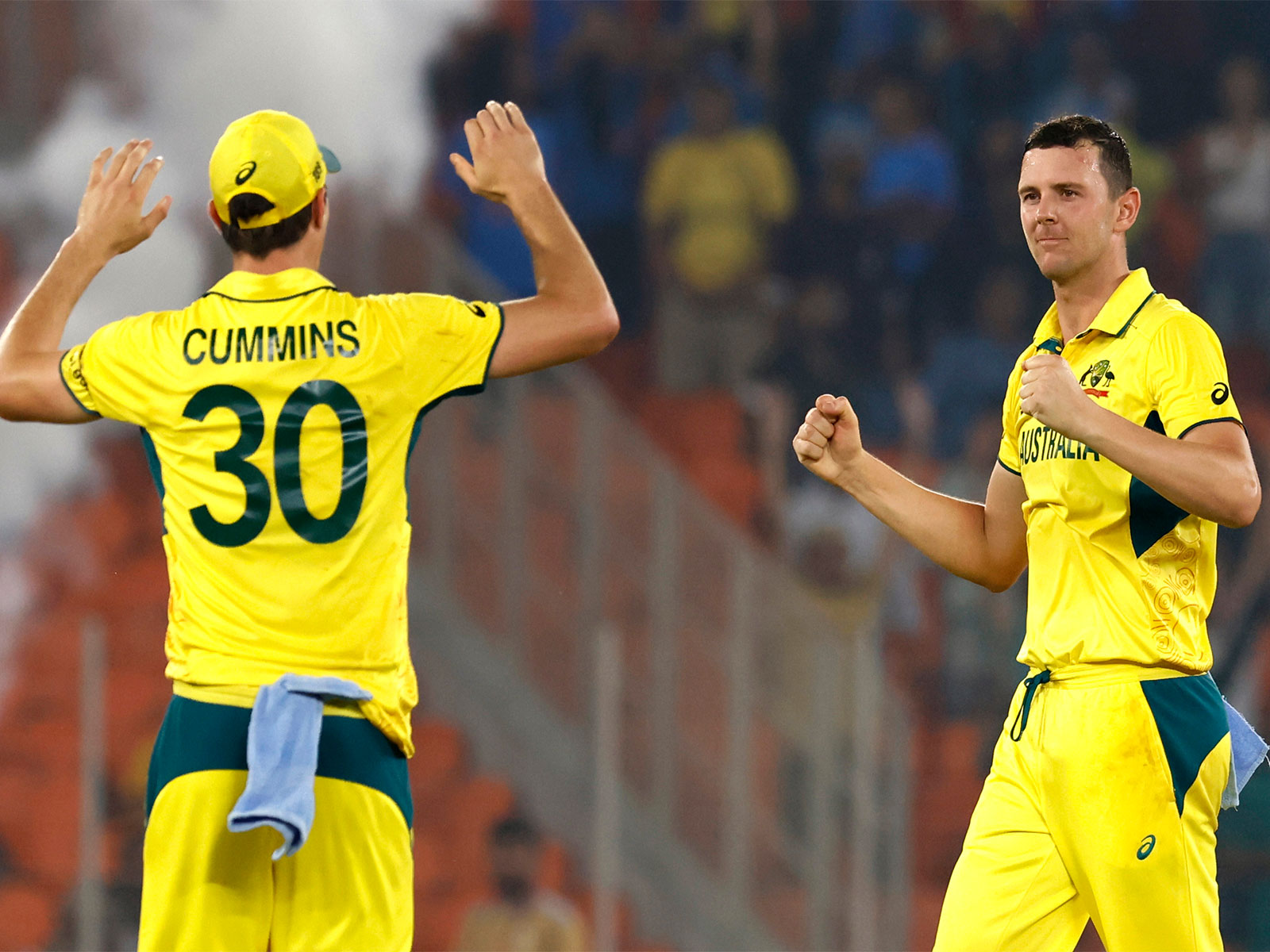 Pat Cummins and Josh Hazlewood. (Photo: ANI)