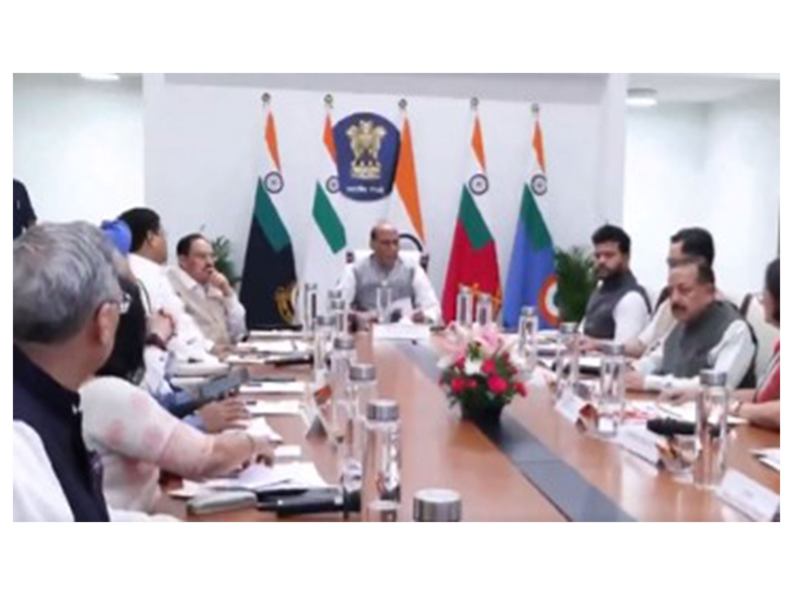 Defence Minister Rajnath Singh at IGoM meeting (Photo/ANI)