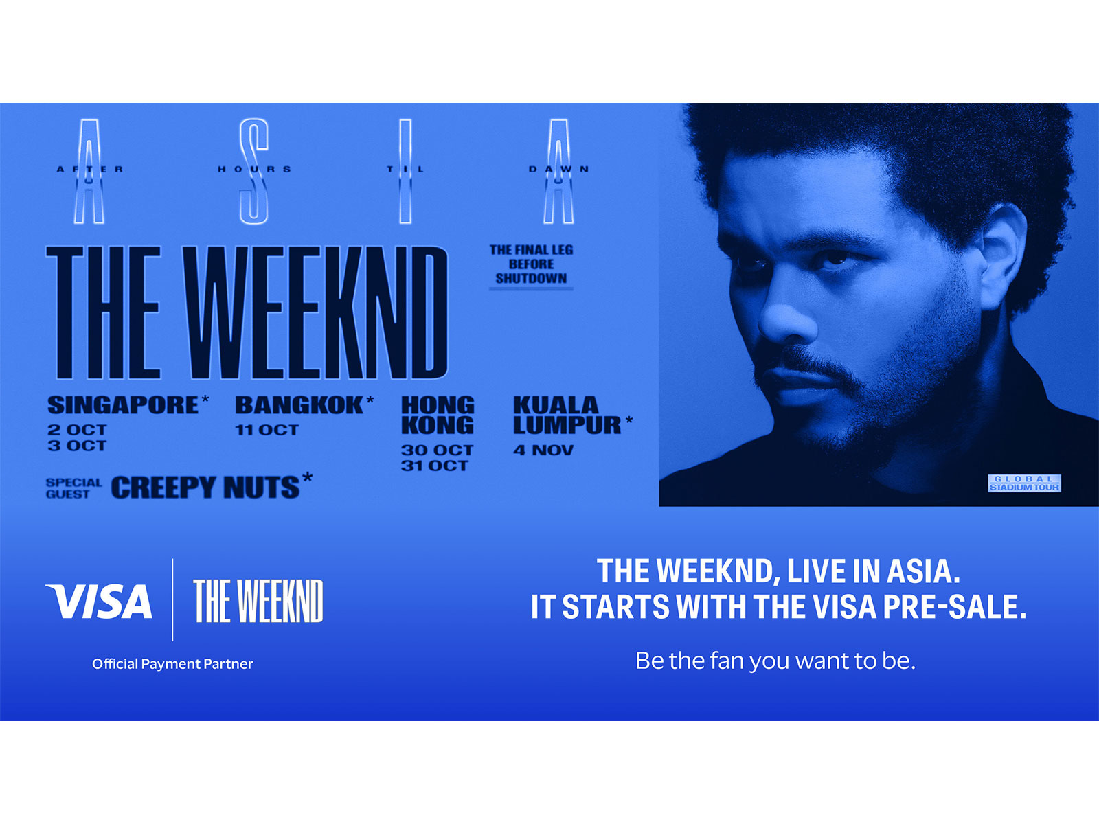 Visa amps up the music as Official Payment Partner for the Asia leg of The Weeknd's 'After Hours Til Dawn' Stadium Tour