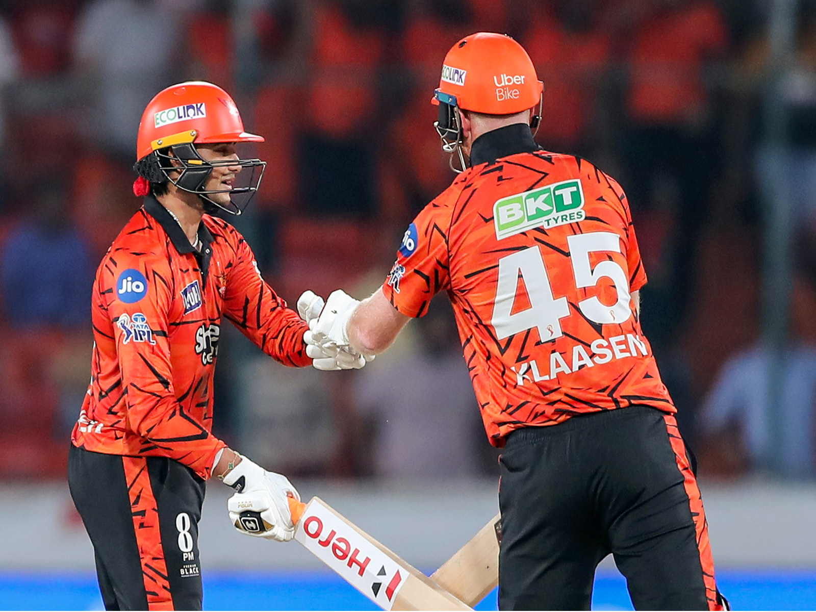 SRH's Abhishek Sharma (left) and Heinrich Klaasen (right) (Photo: ANI)