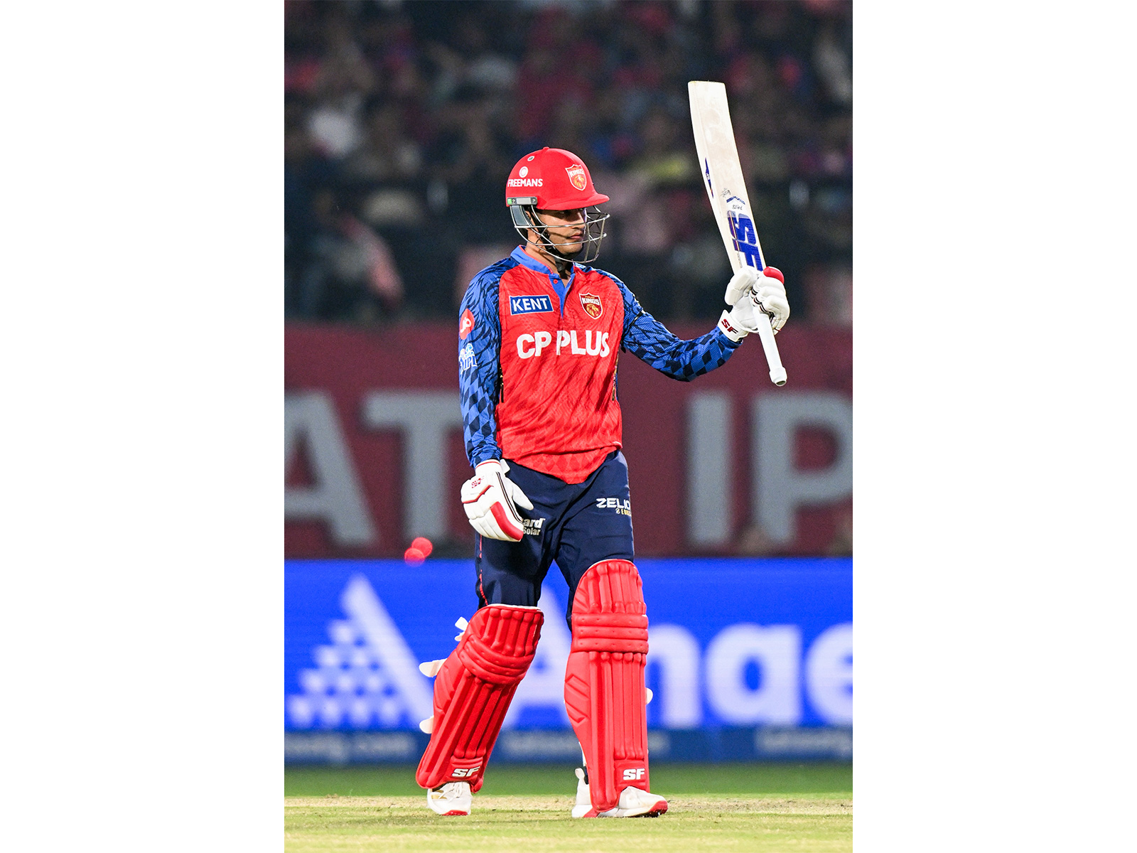 Priyansh Arya celebrating fifty (Photo: ANI)