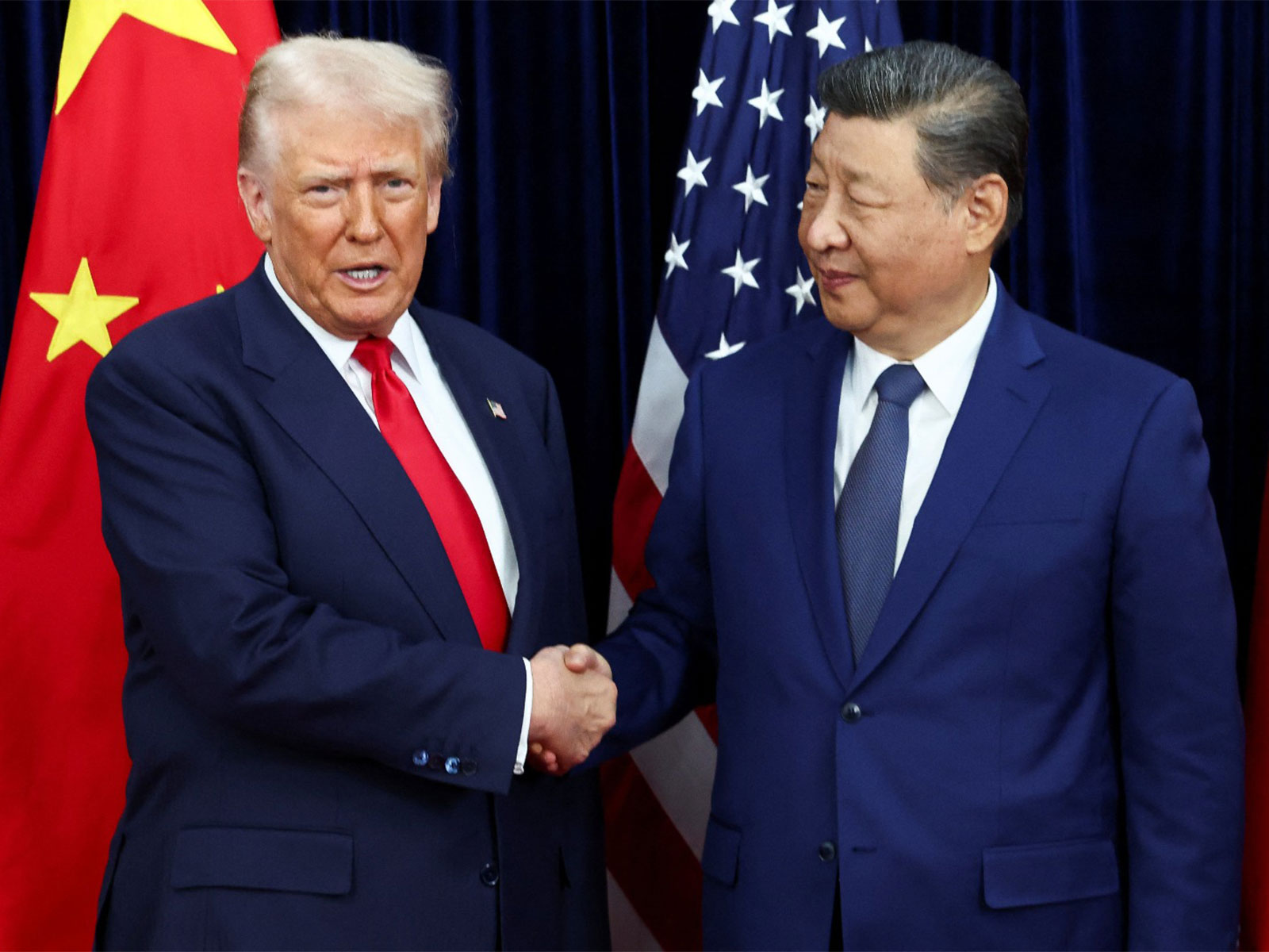 US president Donald Trump with Chinese counterpart Xi Jinping at Busan in South Korea in October 2025 (File Photo/Reuters)