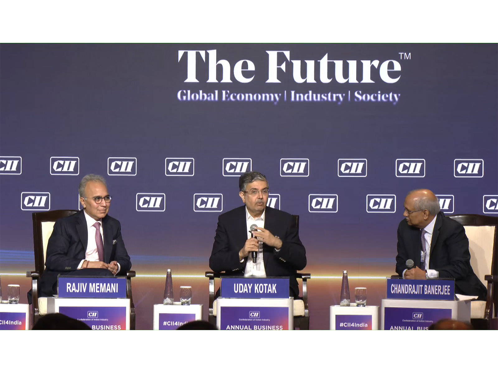 Rajiv Memani; Uday Kotak; Chandrajit Banerjee (Photo/@FollowCII)