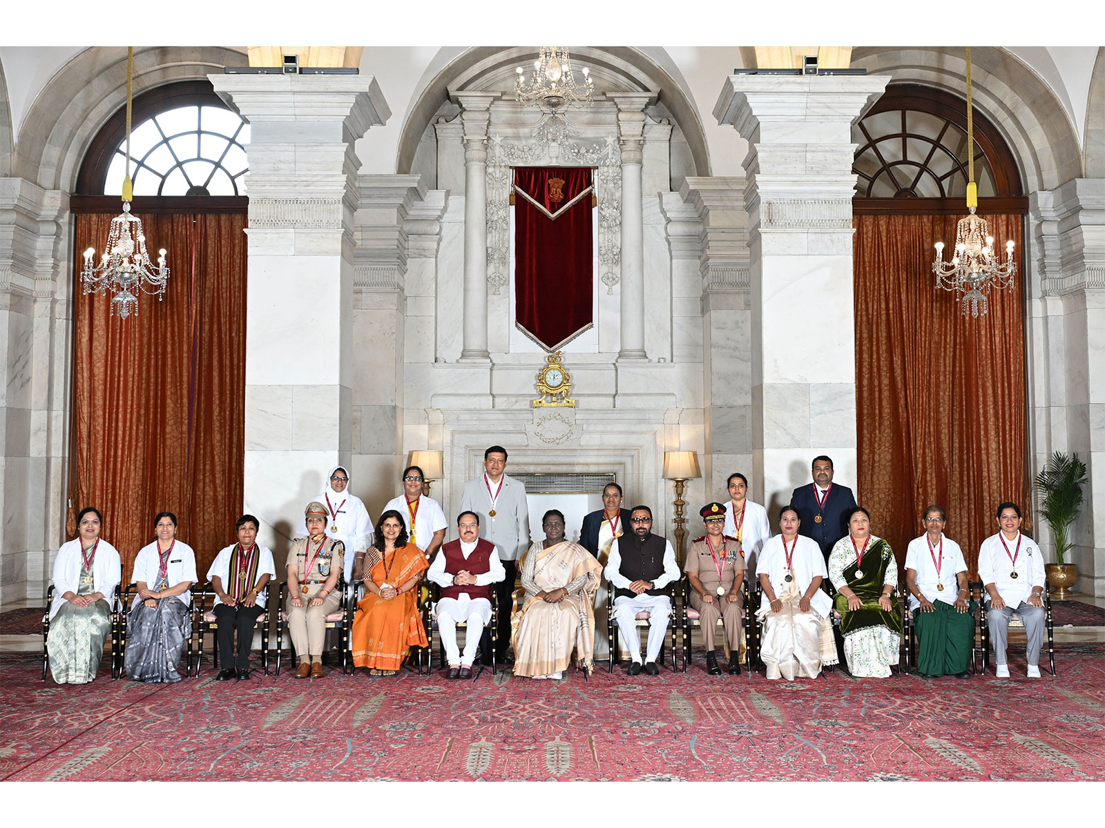 President Murmu confers National Florence Nightingale Awards to 15 awardees at Rashtrapati Bhavan (Photo/PIB)