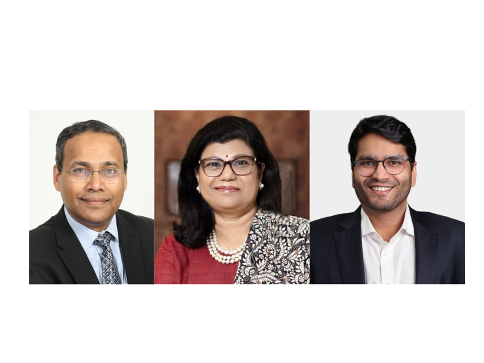 R Mukundan, President, CII (L), Suchitra K Ella, President-designate, CII (C) & Sashwat Goenka, Vice-President, CII (R) (Photo/ANI)