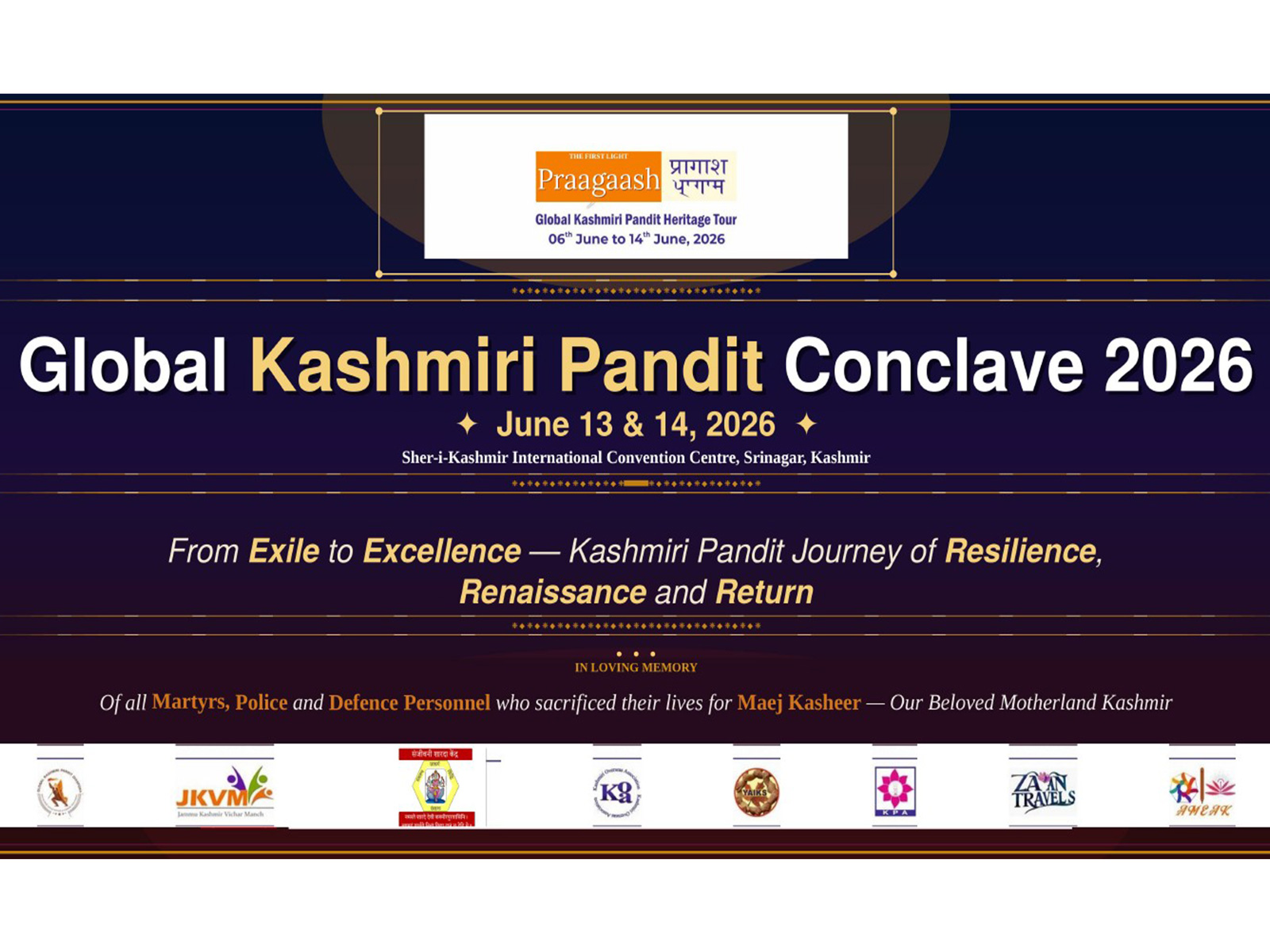 'Global Kashmiri Pandit Heritage Conclave 2026' banner (Photo/Global Kashmiri Pandit Heritage Conclave 2026)