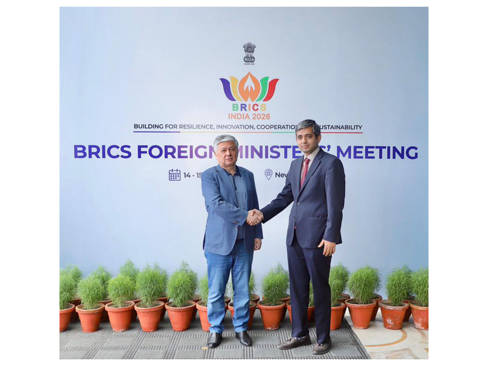 Uzbekistan Deputy Foreign Minister Aloyev Bakhromjon Joraboevich arrives in New Delhi ahead of the BRICS Foreign Ministers' Meeting. (Photo: X/@MEAIndia)