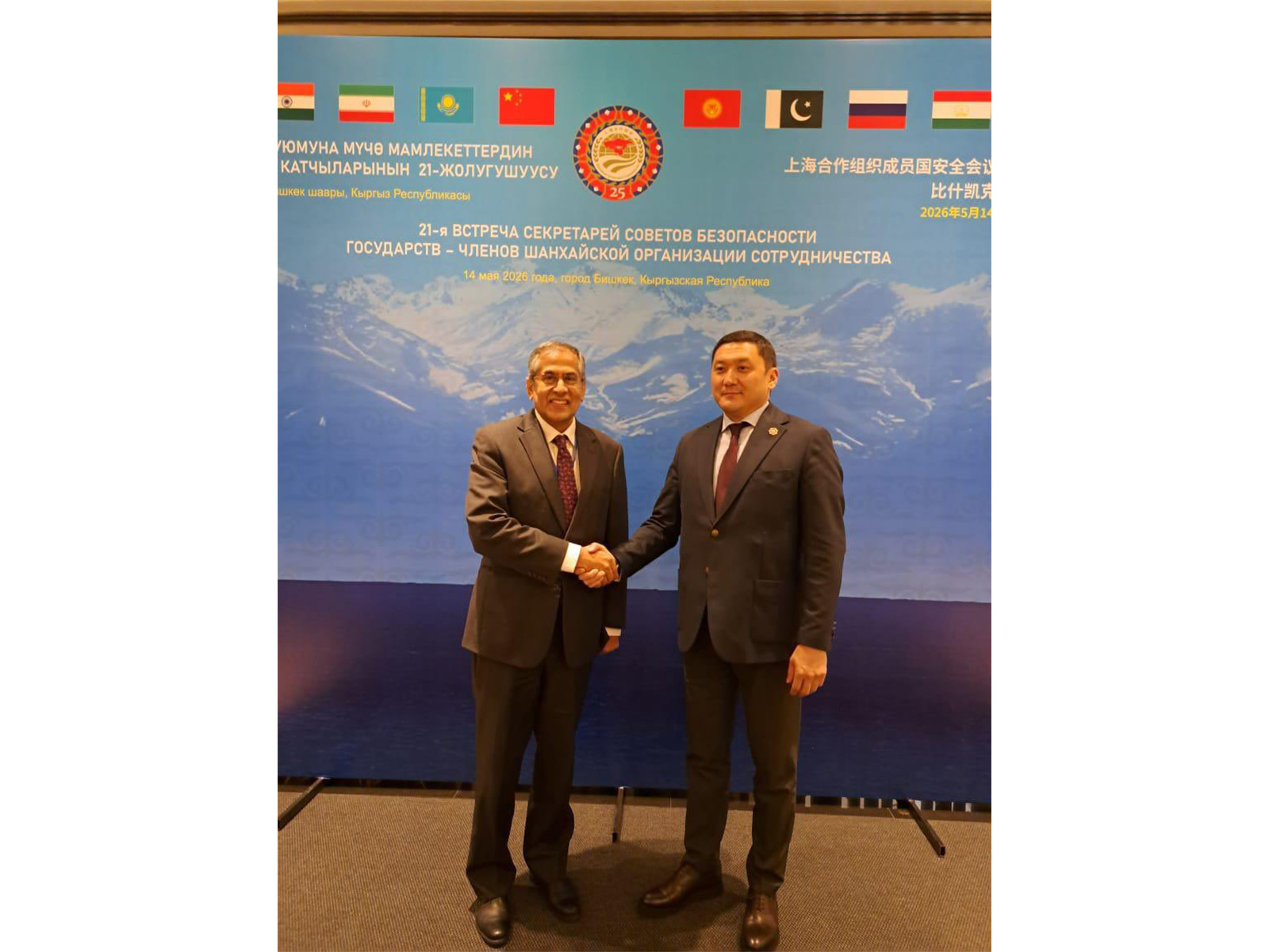 Deputy NSA Pavan Kapoor (on left) meets Kyrgyz Security Council Secretary, Bishkek (Photo/X/@IndiaInKyrgyz)