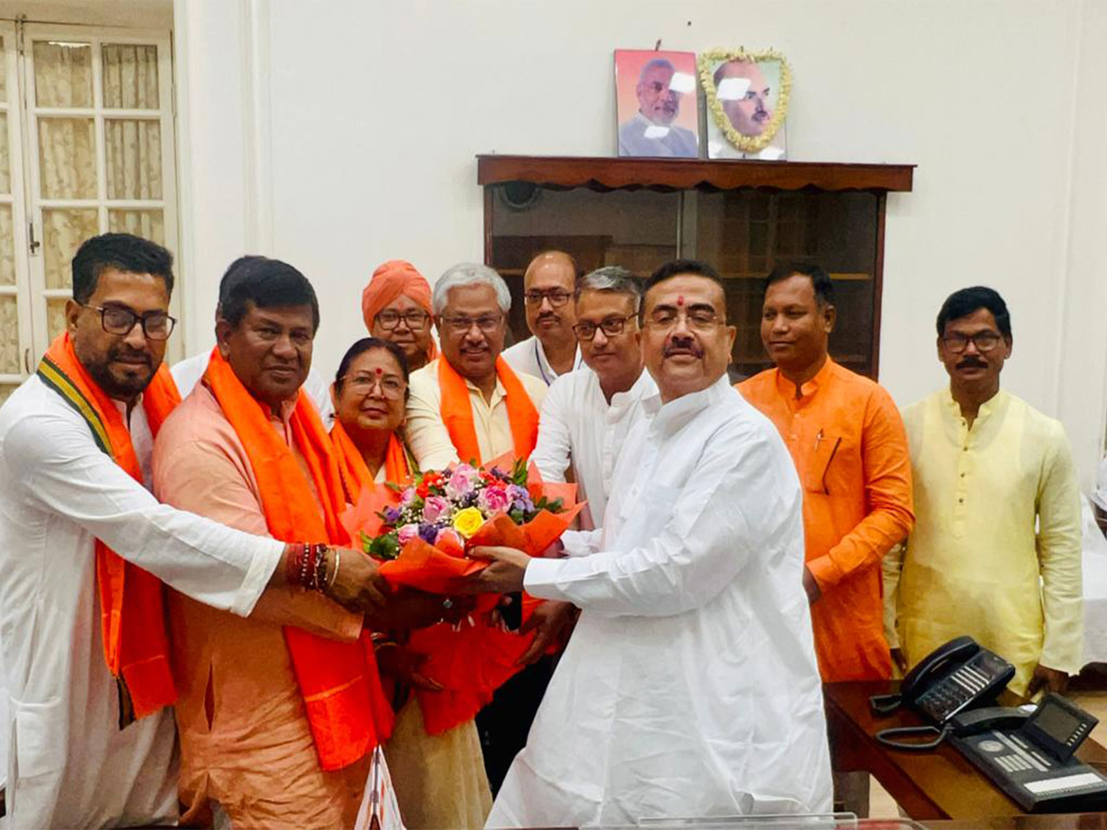 West Bengal CM Suvendu Adhikari with BJP's Speaker candidate Rathindra Bose (Photo/@SuvenduWB)