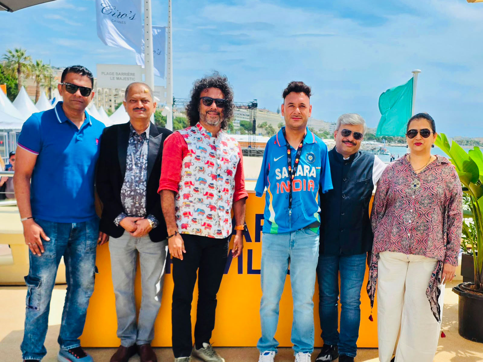 Nishil Sheth with Amir Hussain Lone and movie production team at Cannes (Photo/movie's team)