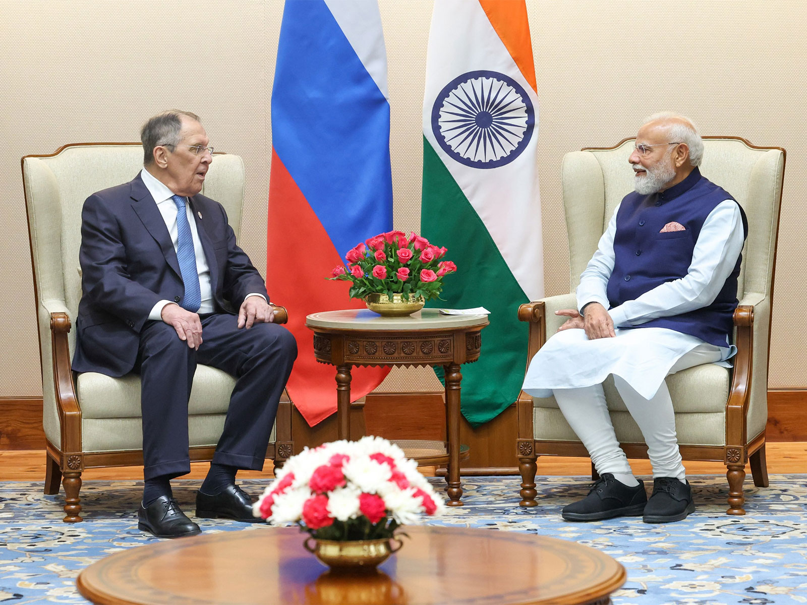 Prime Minister Narendra Modi with Russian Foreign Minister Sergei Lavrov (Photo/ X@narendramodi)