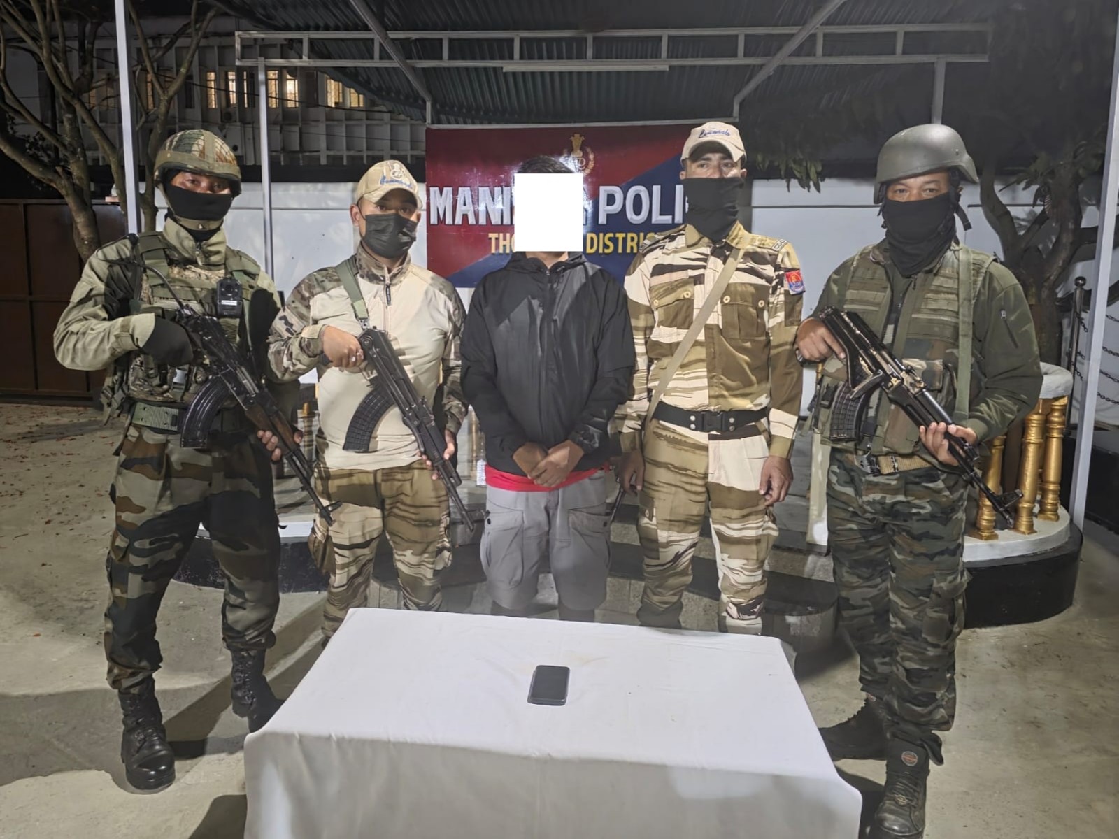 Security forces arrest an active cadre of KCP (Taibanganba) (Photo/Manipur Police)