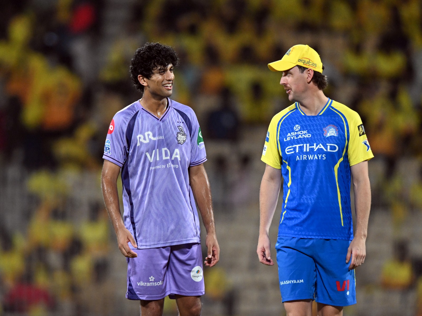 KKR player Rachin Ravindra (L) and CSK speedster Matt Henry (R). (Photo: ANI)