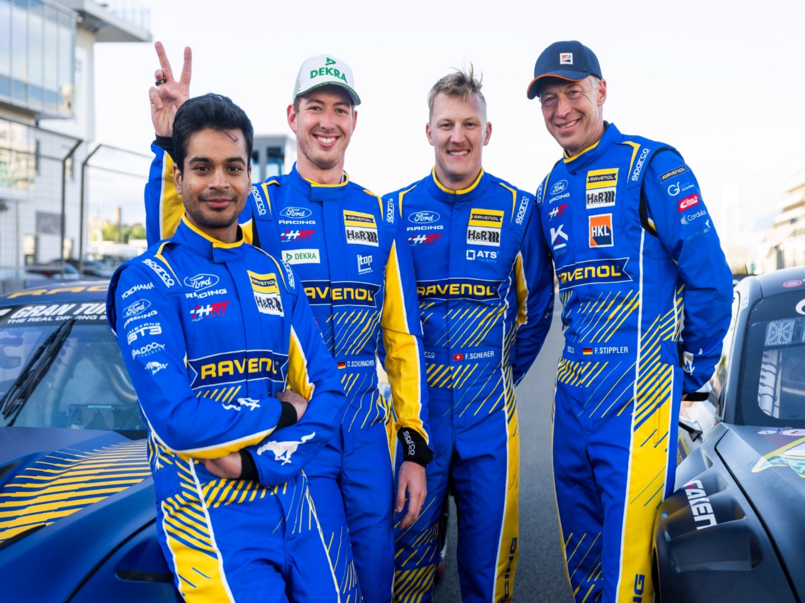Arjun Maini standing on left (Photo: HRT Ford Performance)
