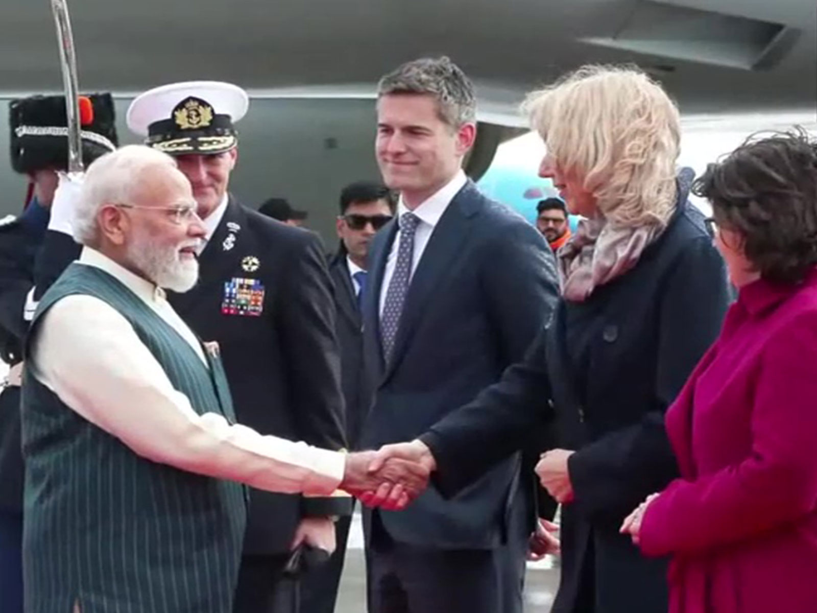 Prime Minister Narendra Modi lands in Netherlands (Photo/ANI)