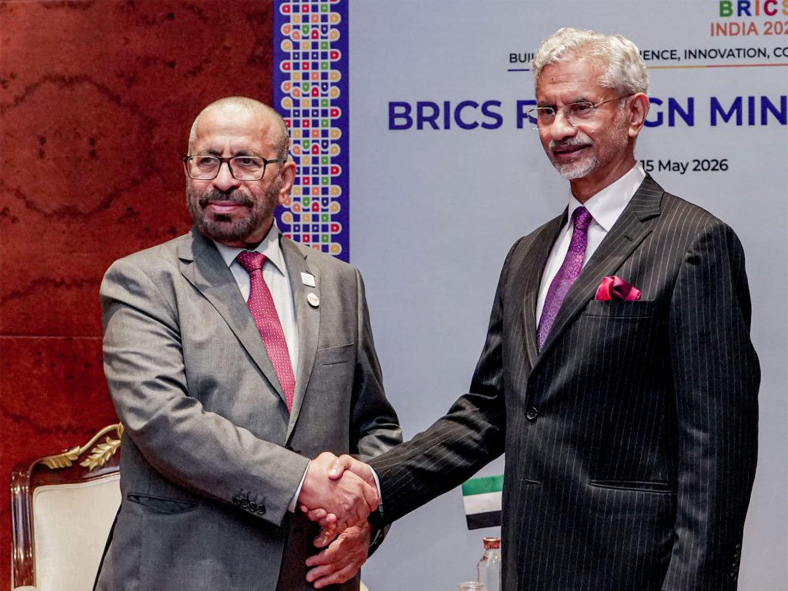 External Affairs Minister S Jaishankar with Minister of State Khalifa Shaheen Al Marar of UAE (Photo: X@DrSJaishankar)