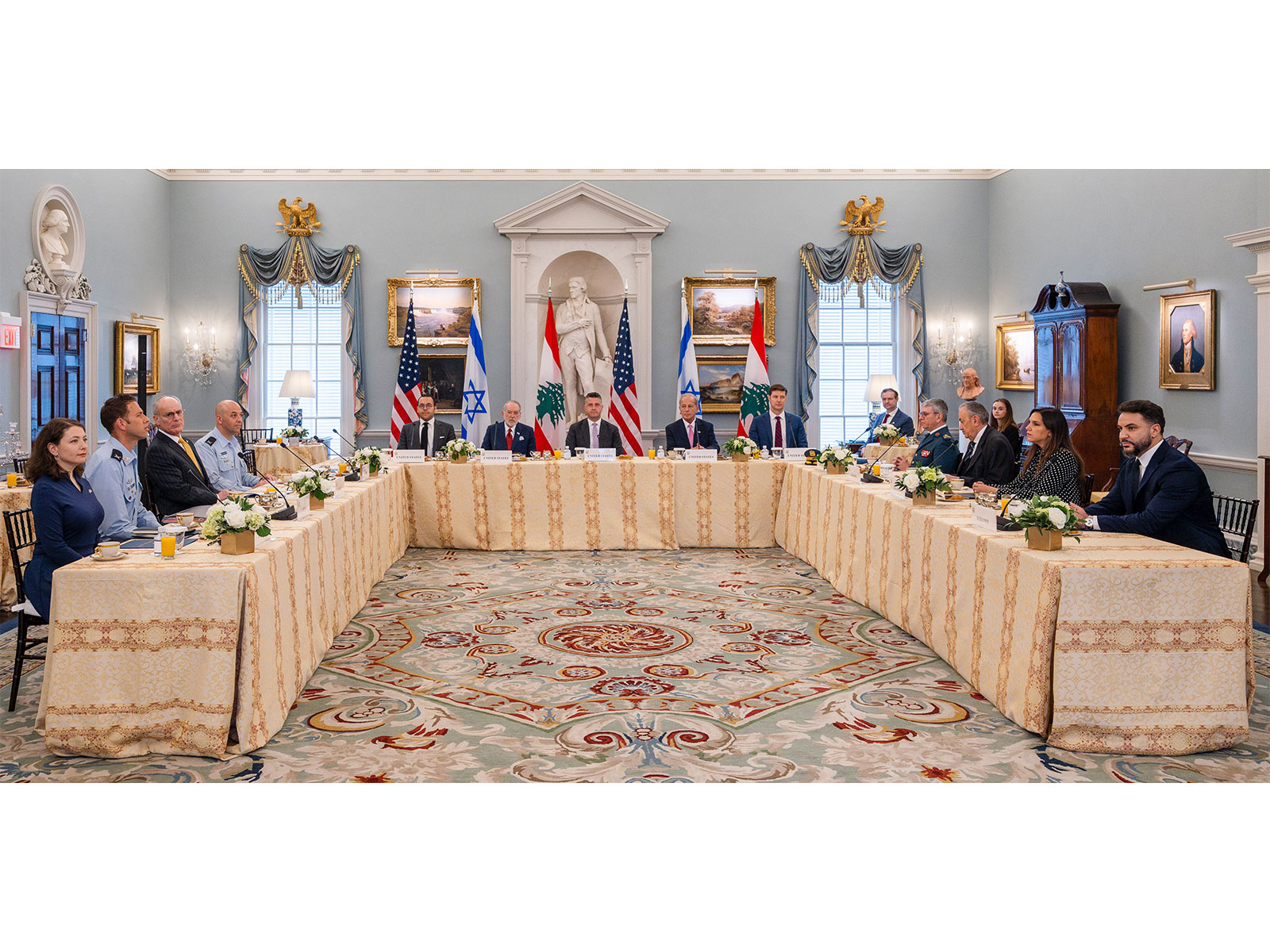 Visual of the peace talks between Israel and Lebanon held in Washington (Photo/@statedeptspox/X) 