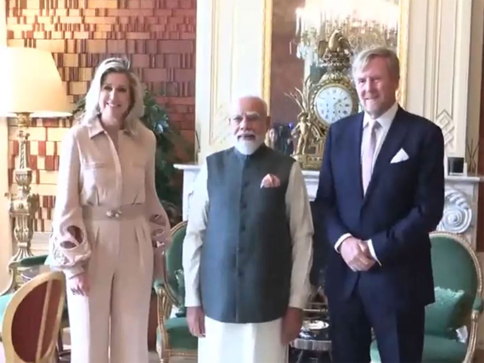 Prime Minister Narendra Modi met King Willem-Alexander and Queen Maxima of Nertherlands (Photo/ANI)