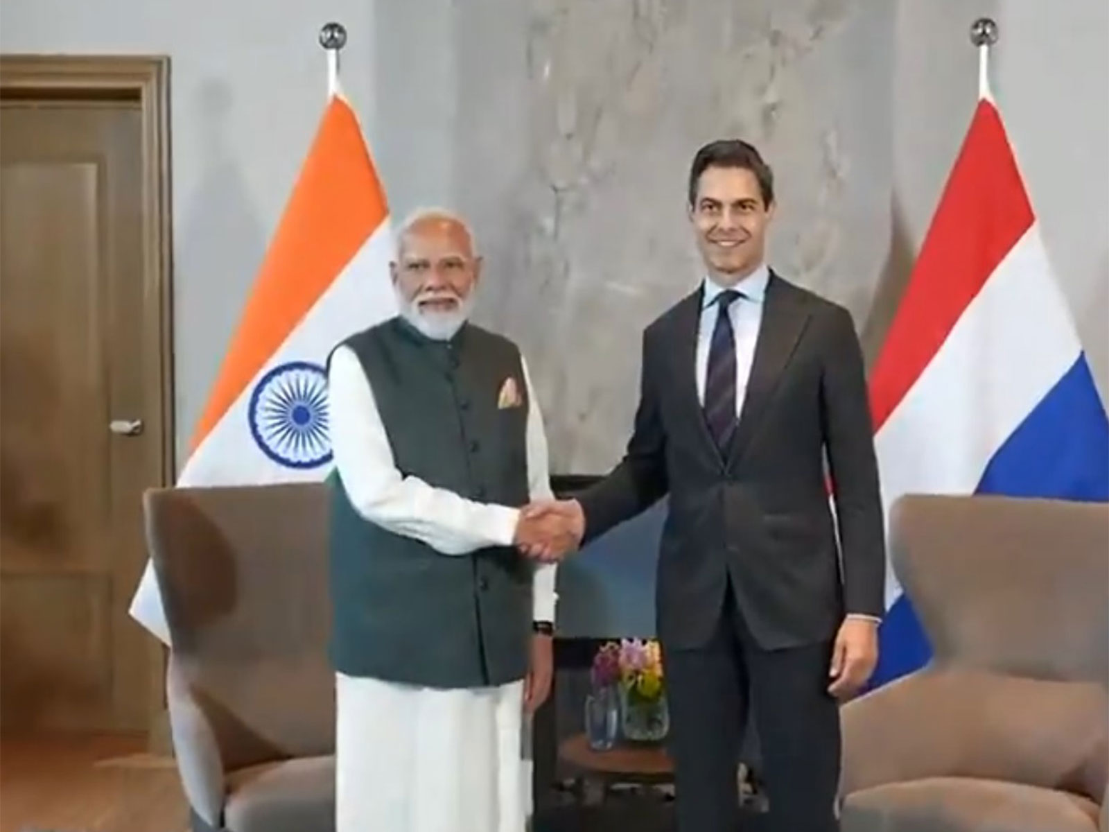 Prime Minister Narendra Modi and Dutch PM Rob Jetten (Photo/ANI)