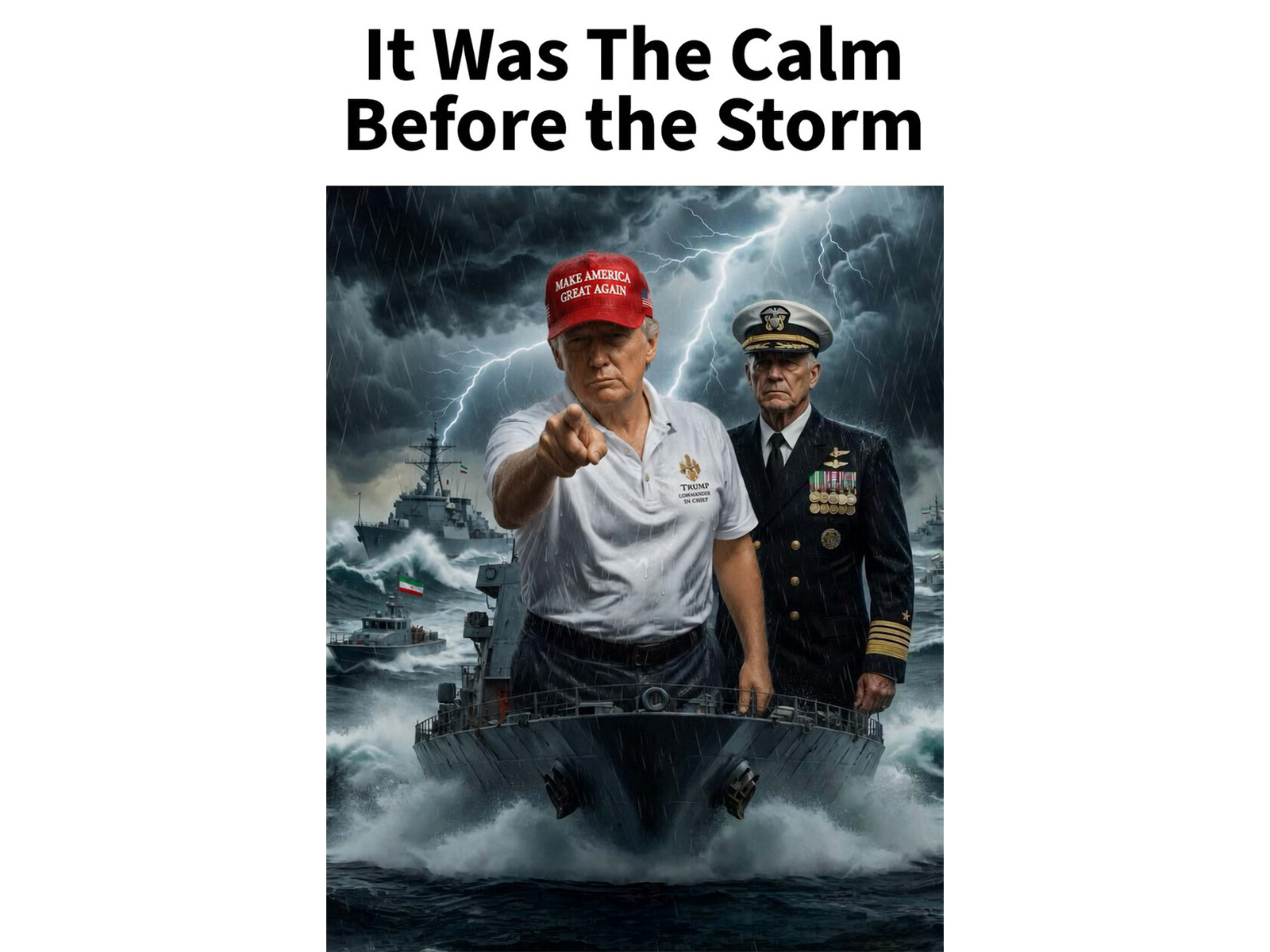 US President Donald Trump's AI-generated Truth Social post amid escalating tensions surrounding Iran and the Strait of Hormuz crisis. (Photo: Trump/Truth Social)