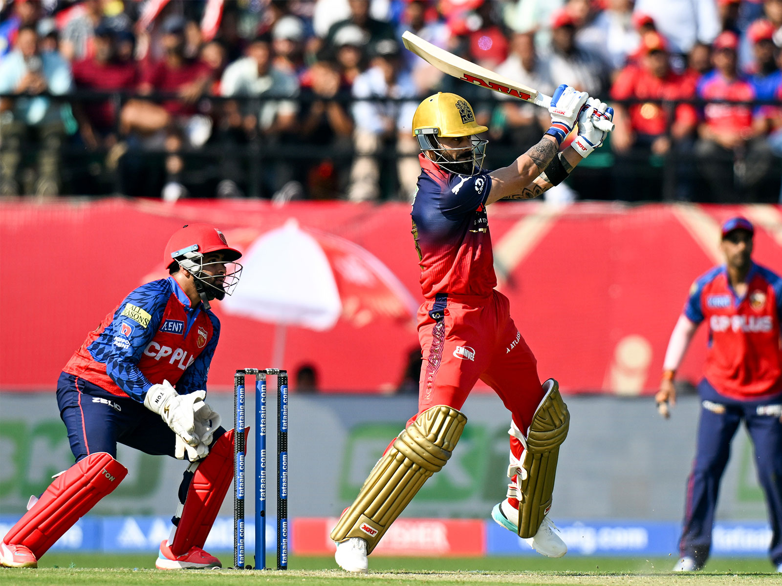Virat Kohli plays a shot during PBKS vs RCB IPL 2026 clash (Photo: ANI)