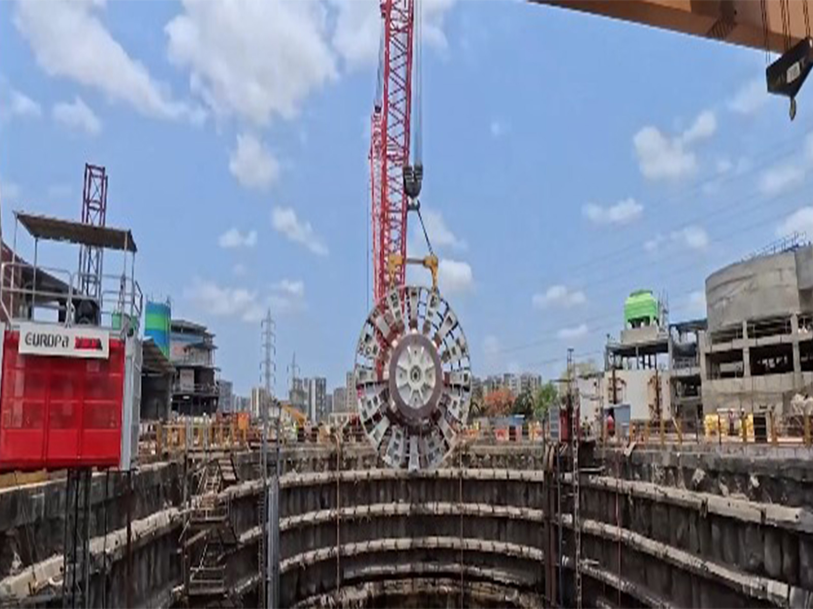 India's biggest rail tunnel TBM cutterhead lowered for Mumbai-Ahmedabad Bullet Train project (Photo/X@AshwiniVaishnaw)