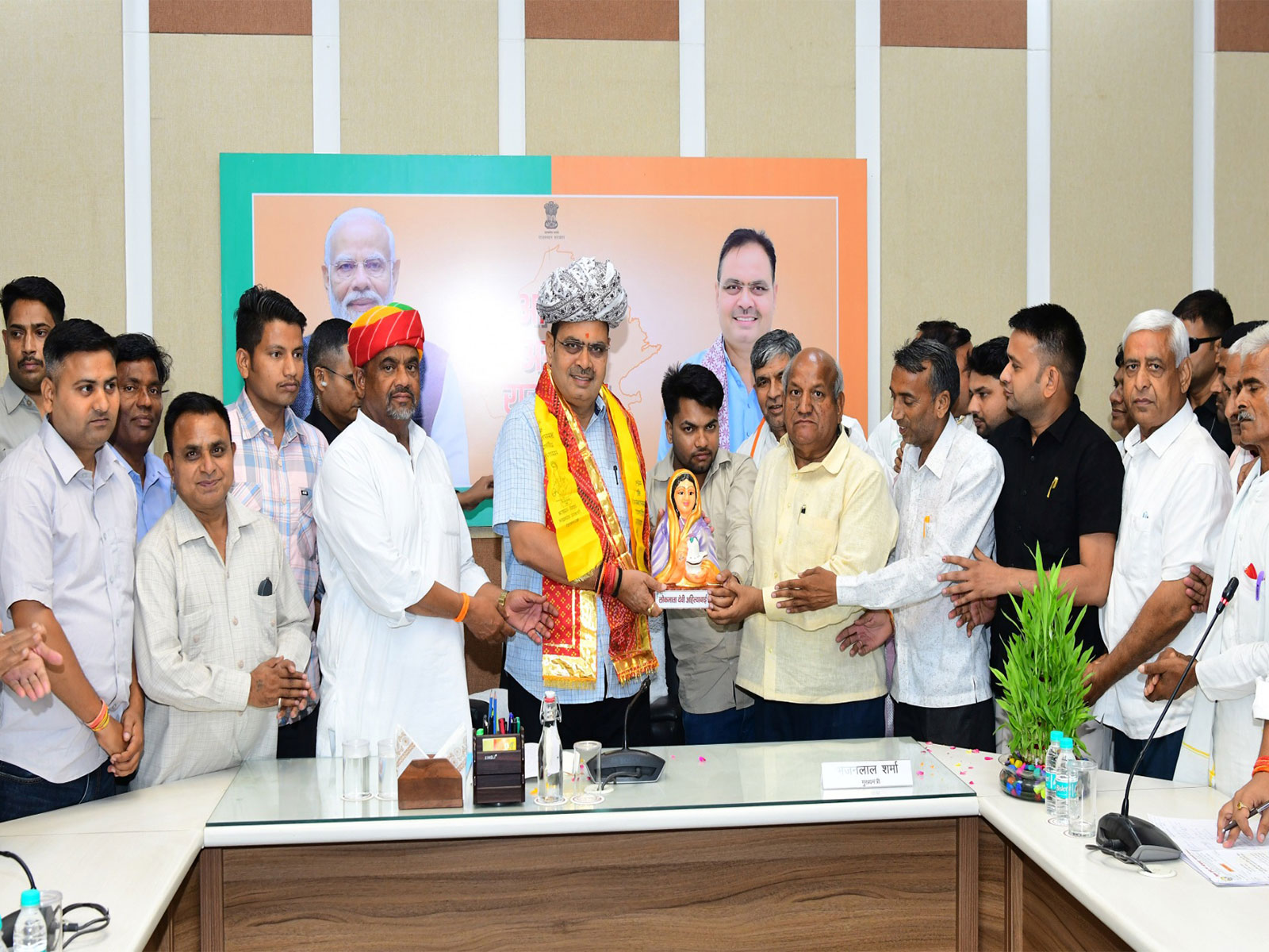 Rajasthan CM Bhajan Lal Sharma meets de-notified, nomadic communities (Photo/ANI)