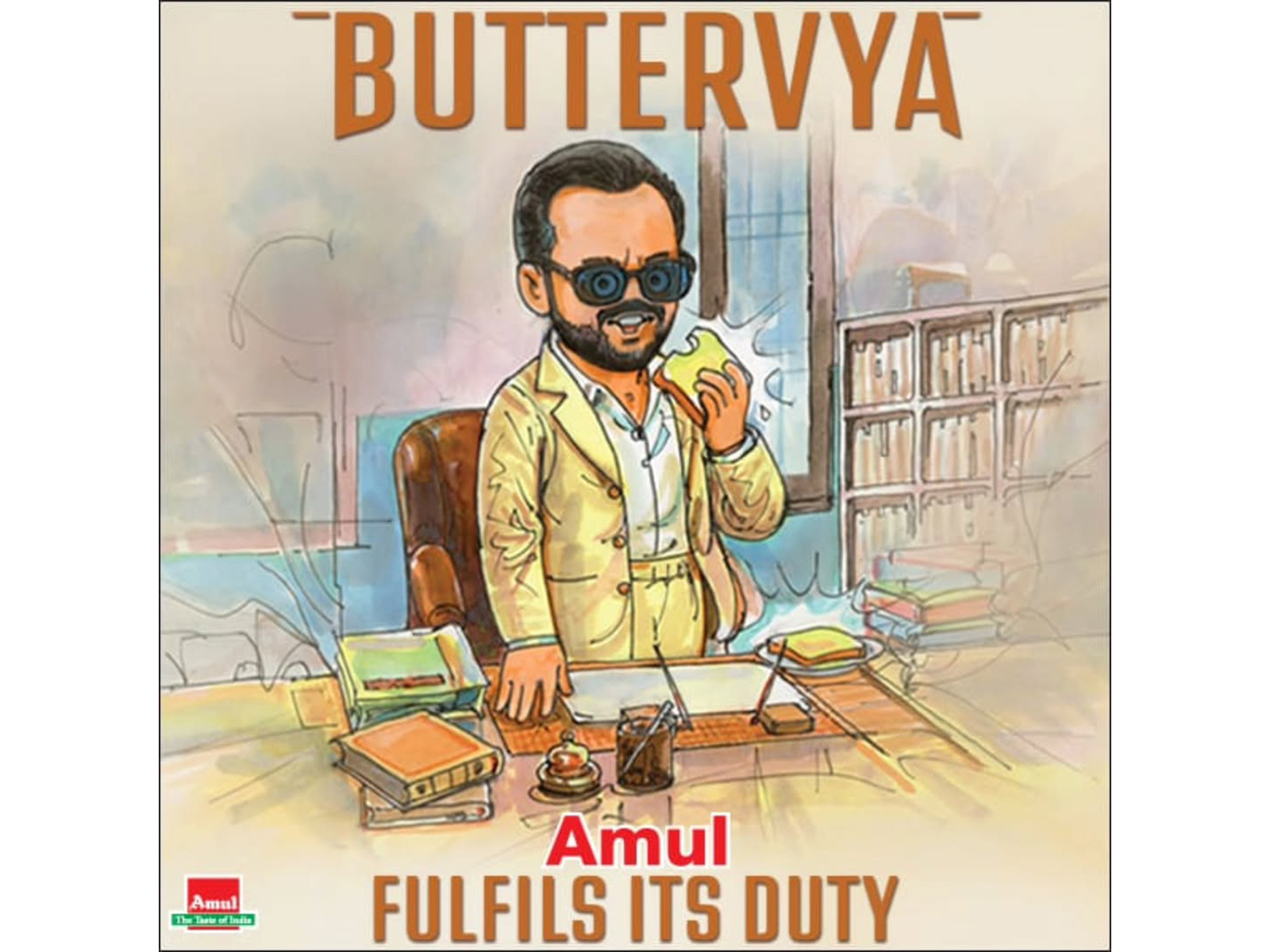 Saif Ali Khan's caricature (Photo/Instagram/@amul_india)