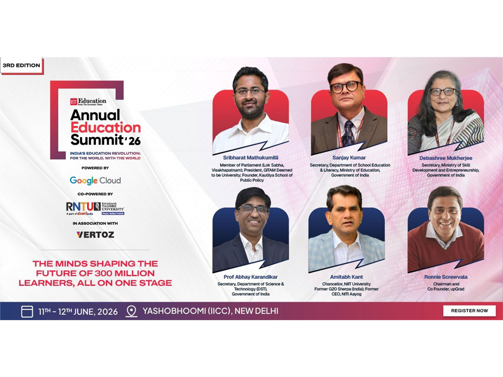 India's most influential education platform returns for its third edition, uniting policymakers, global academics, technologists, and innovators to shape the future of learning.